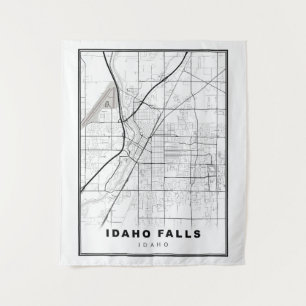 Tapiz Mapa de las cataratas de Idaho
