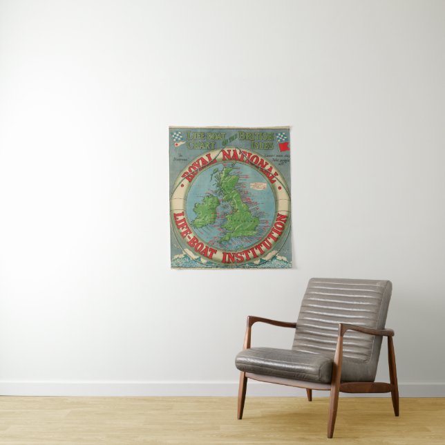 Tapiz Mapa de las islas británicas - carta del bote (In situ)