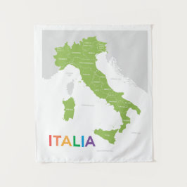 Tapiz Mapa de las regiones de Italia
