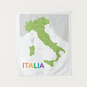 Tapiz Mapa de las regiones de Italia