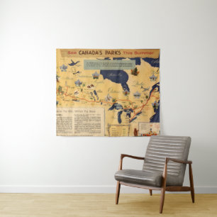 Tapiz Mapa de los parques de Canadá - de Canadá