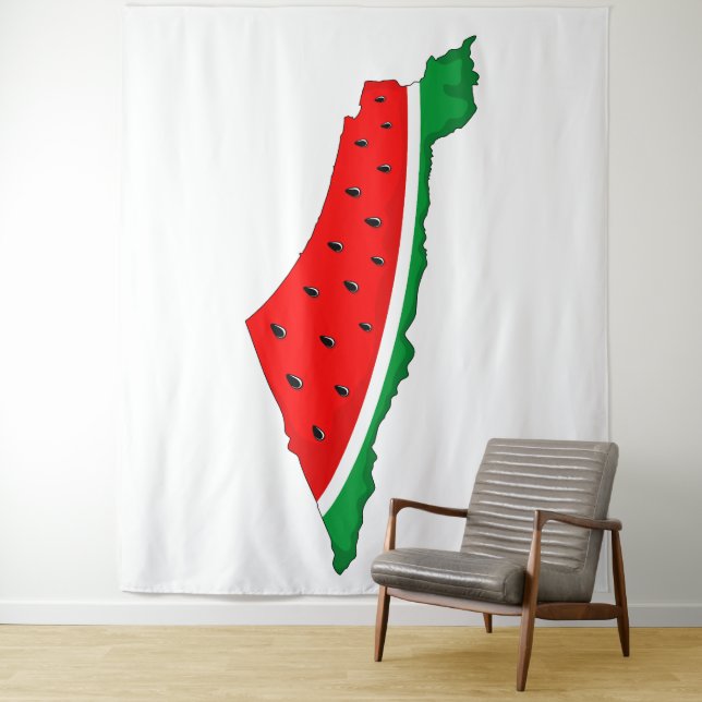 Tapiz Mapa de Palestina sandía símbolo de la libertad (In situ)