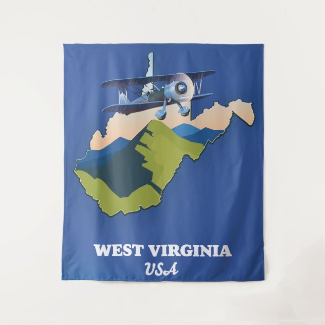 Tapiz Mapa de West Virginia USA (Anverso)