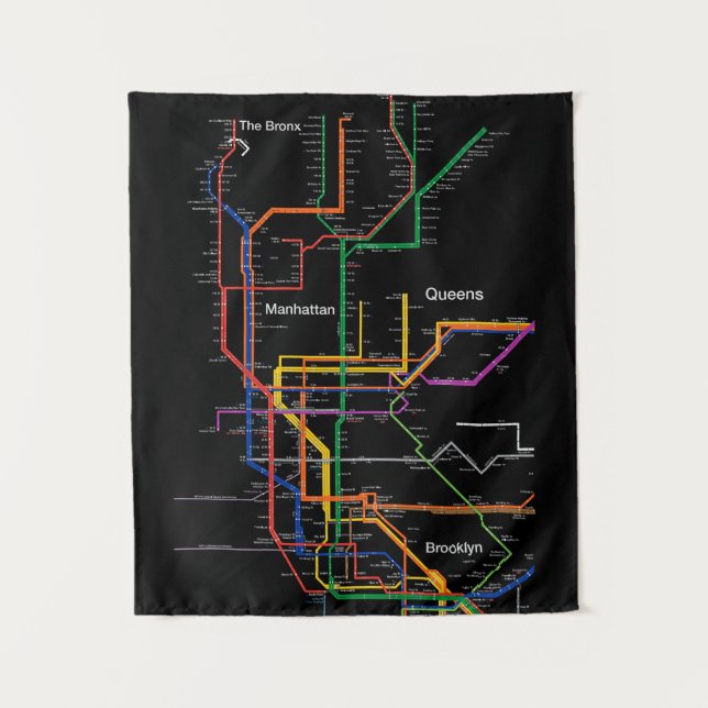 Tapiz Mapa del metro de NY-City (Anverso)