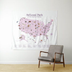 Tapiz Mapa del parque nacional de Woodland Nursery