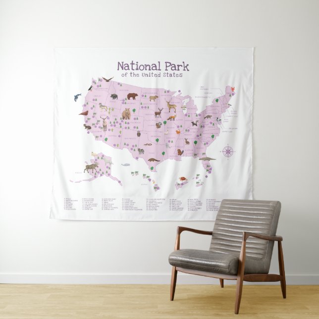 Tapiz Mapa del parque nacional de Woodland Nursery (In situ (horizontal))