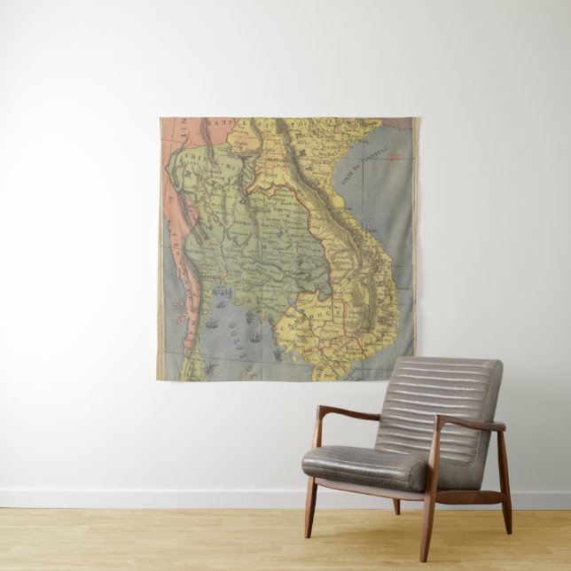 Tapiz Mapa del Reino de Tailandia (In situ)