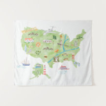 Mapa Ilustrado de Estados Unidos de América