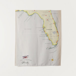 Tapiz Mapa ilustrado de Florida