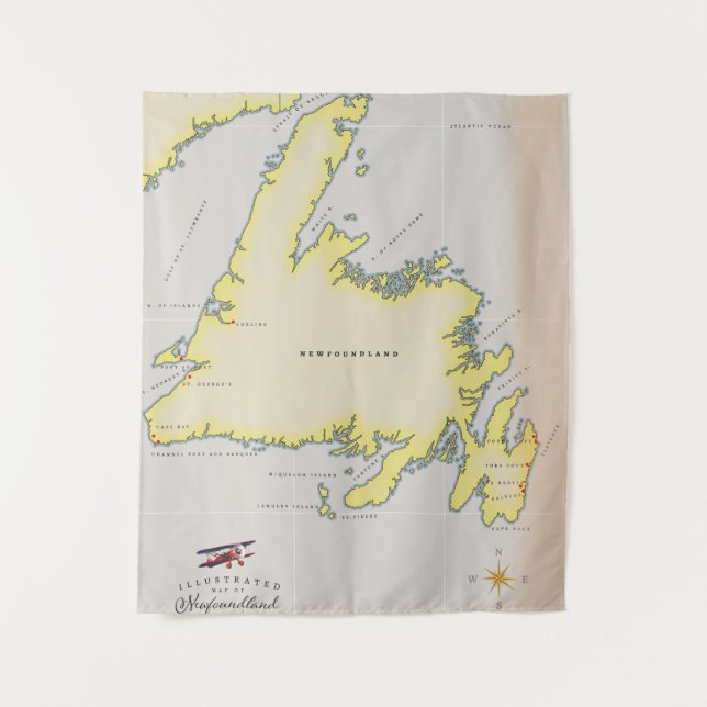 Tapiz Mapa ilustrado de Terranova. (Anverso)