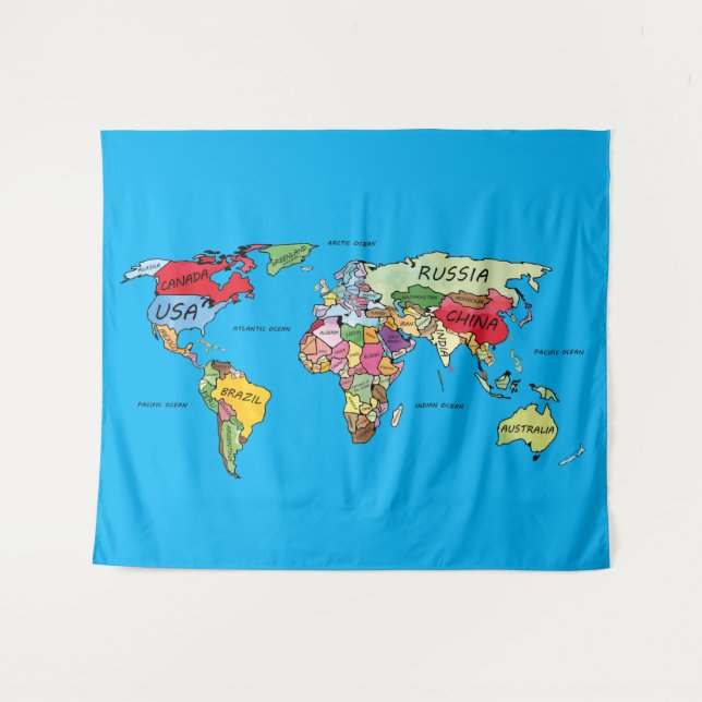 Tapiz Mapa mundial (Anverso (horizontal))