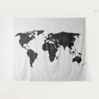  Mapa mundial de color de agua negro sobre el tapi