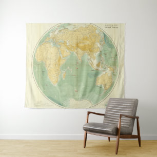 Tapiz Mapa Mundial del Océano Índico, Europa, Asia y Áfr
