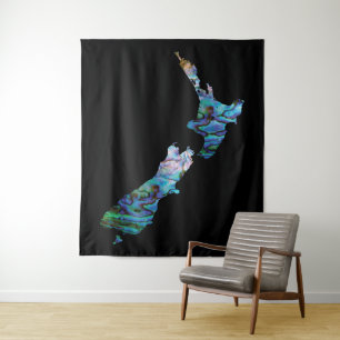 TAPIZ MAPA PAUA DE NUEVA ZELANDIA