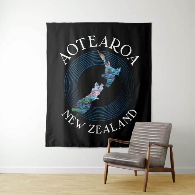 TAPIZ MAPA PAUA DE NUEVA ZELANDIA (In situ)