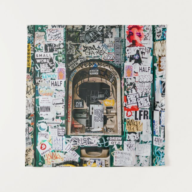 TAPIZ MÁQUINA ATM CON GRAFFITI (Anverso)