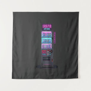 Tapiz Máquina Expendedora Japonesa Arte Pixel Cyberpunk