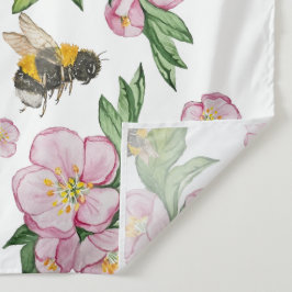 Tapiz Maravillosas flores de manzano y abejas al acuarel