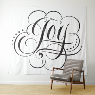 Tapiz Maravilloso JOY Calligraphy Lettering Navidades