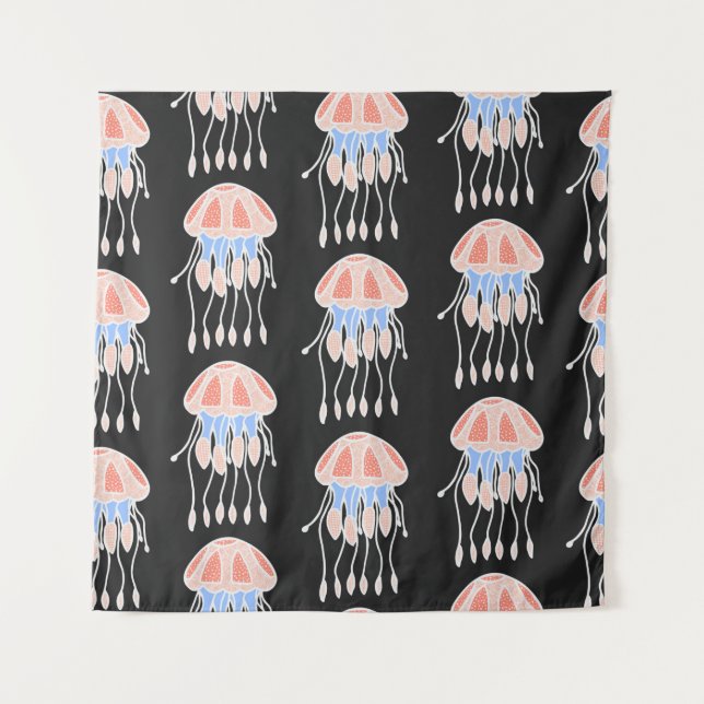 Tapiz Maravilloso patrón inmaculado de medusas. B (Anverso)