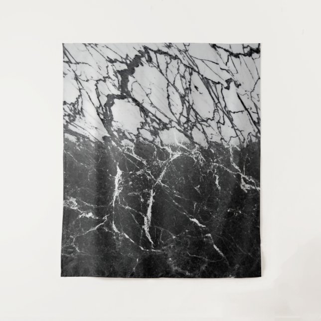 Tapiz Marble blanco y negro moderno moda de vidrio (Anverso)