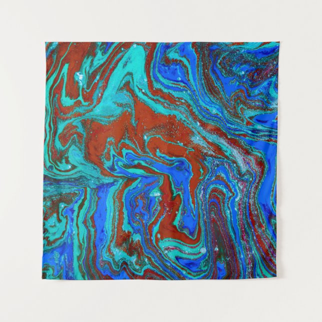 Tapiz Marbled liquid unique patternabstract,acrylic,art, (Anverso)