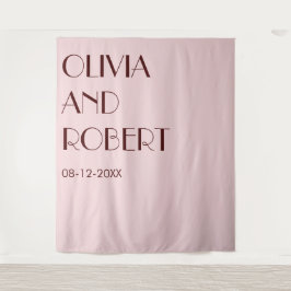 Tapiz Marco estético maroon moderno de color rosa pálido