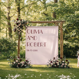 Tapiz Marco estético maroon moderno de color rosa pálido