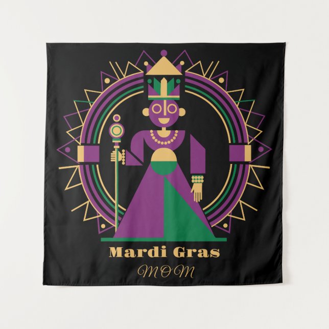 Tapiz Mardi Gras Mom 2026 Queen (Anverso)
