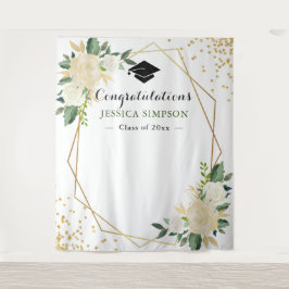 Tapiz Marfil Dorado Floral Moderno Photo Grad Fondo