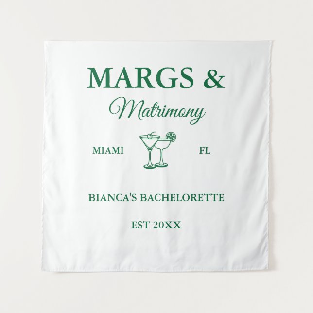 Tapiz Margs and Matrimony Beach Bachelorette (Anverso)
