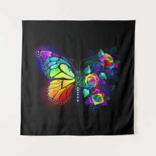 Tapiz Mariposa florida arcoiris
