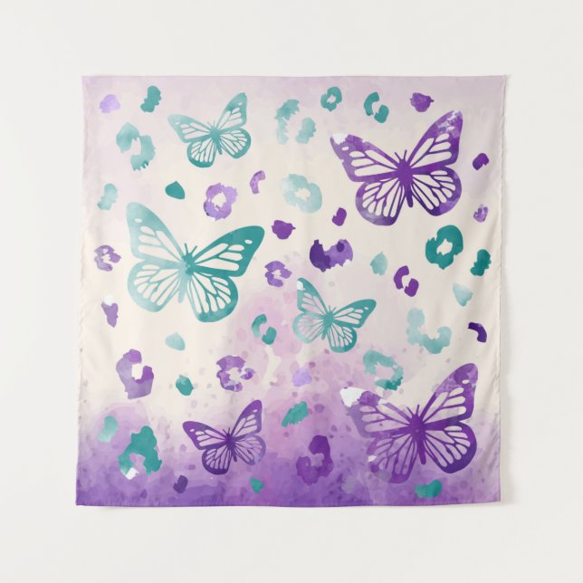 Tapiz Mariposa Leopardo Blanco (Anverso)