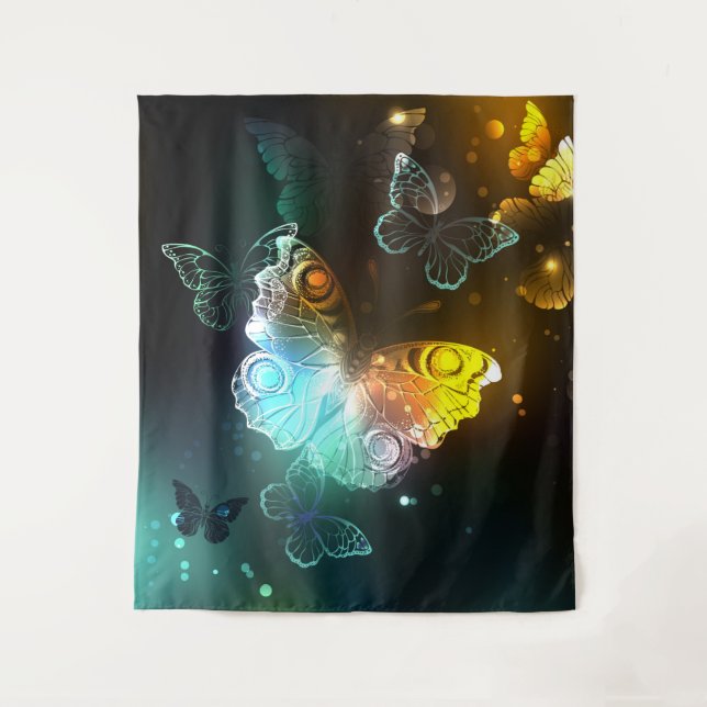 Tapiz Mariposa luminosa y mariposas nocturnas (Anverso)