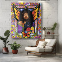 Mariposa Monarca Hada Flor Púrpura