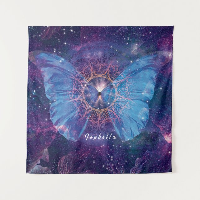 Tapiz Mariposa Morpho / Mandala Galaxia  (Anverso)