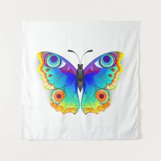 Tapiz Mariposa Pavo Real Ojo de Arcoíris (Anverso)