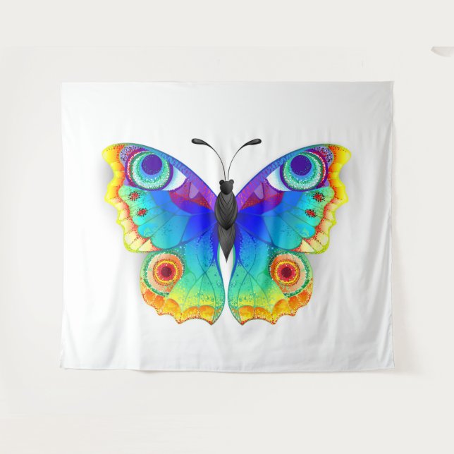 Tapiz Mariposa Pavo Real Ojo de Arcoíris (Anverso (horizontal))