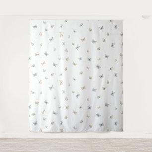 Tapiz Mariposas azules y de crema encantadoras fauna de 