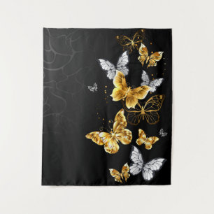 Tapiz Mariposas doradas y blancas
