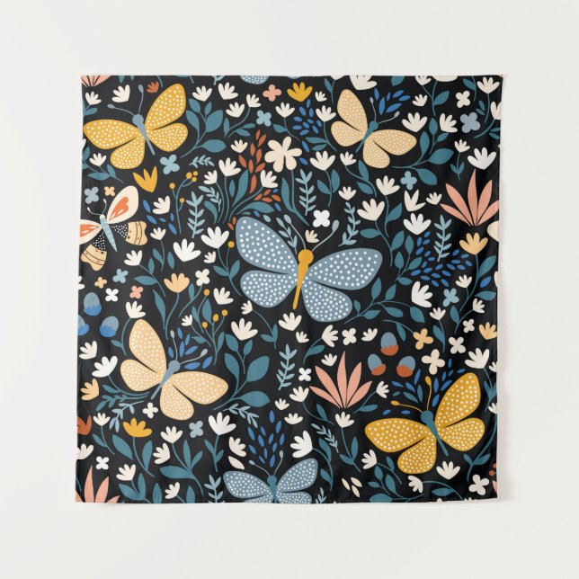 Tapiz Mariposas Florales: Mano Sin Marea. (Anverso)