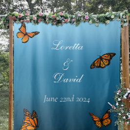 Tapiz Mariposas monarcas Azul Ombre