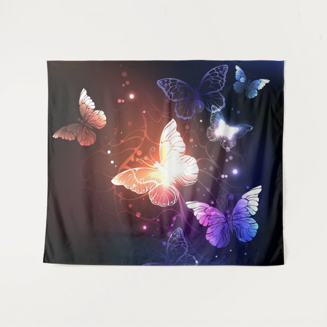 Tapiz Mariposas nocturnas brillantes (Anverso (horizontal))