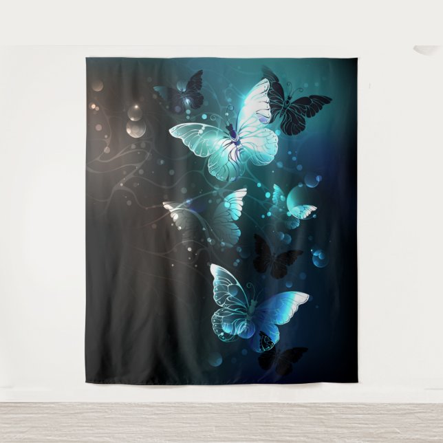 Tapiz Mariposas nocturnas de menta (Anverso)