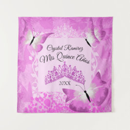 Tapiz Mariposas rosadas, Cortina de pared para Quinceañe