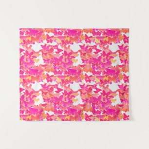 Tapiz Mariposas, rosas, fucsia y corales