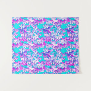 Tapiz Mariposas, violeta y turquesa