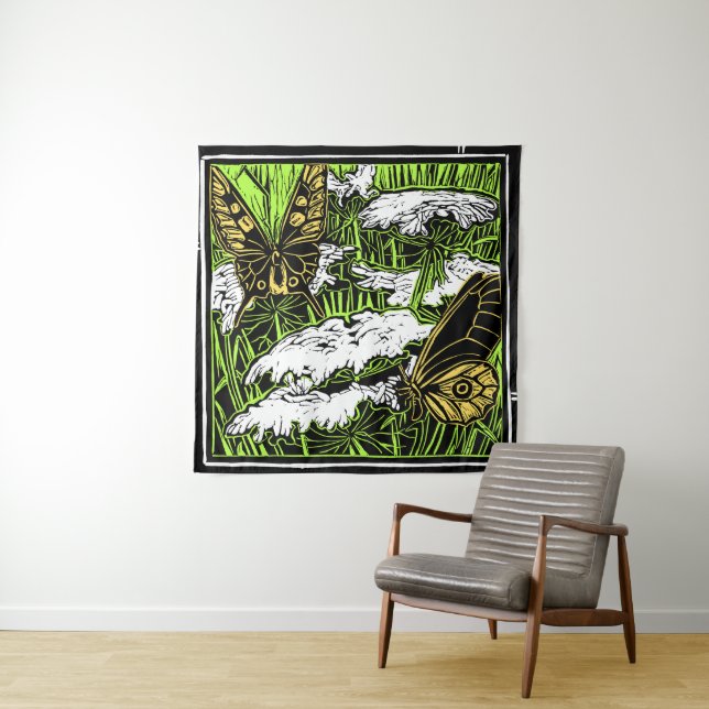 Tapiz Mariposas y encaje de la Reina Ana (In situ)