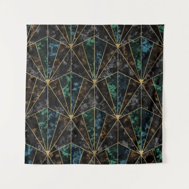 Tapiz Mármol Art Deco: Lujo malaquita (Anverso)