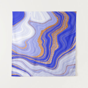 Tapiz Mármol azul con textura dorada